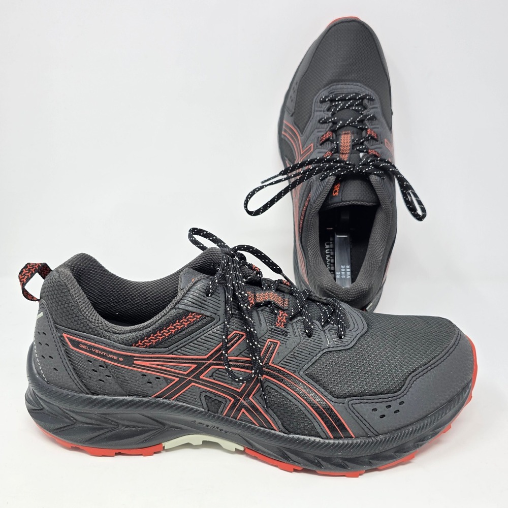 Asics Gel-Venture 9 Black Trail Running Shoes 1011B488 Mens 11 Extra Wide Gray